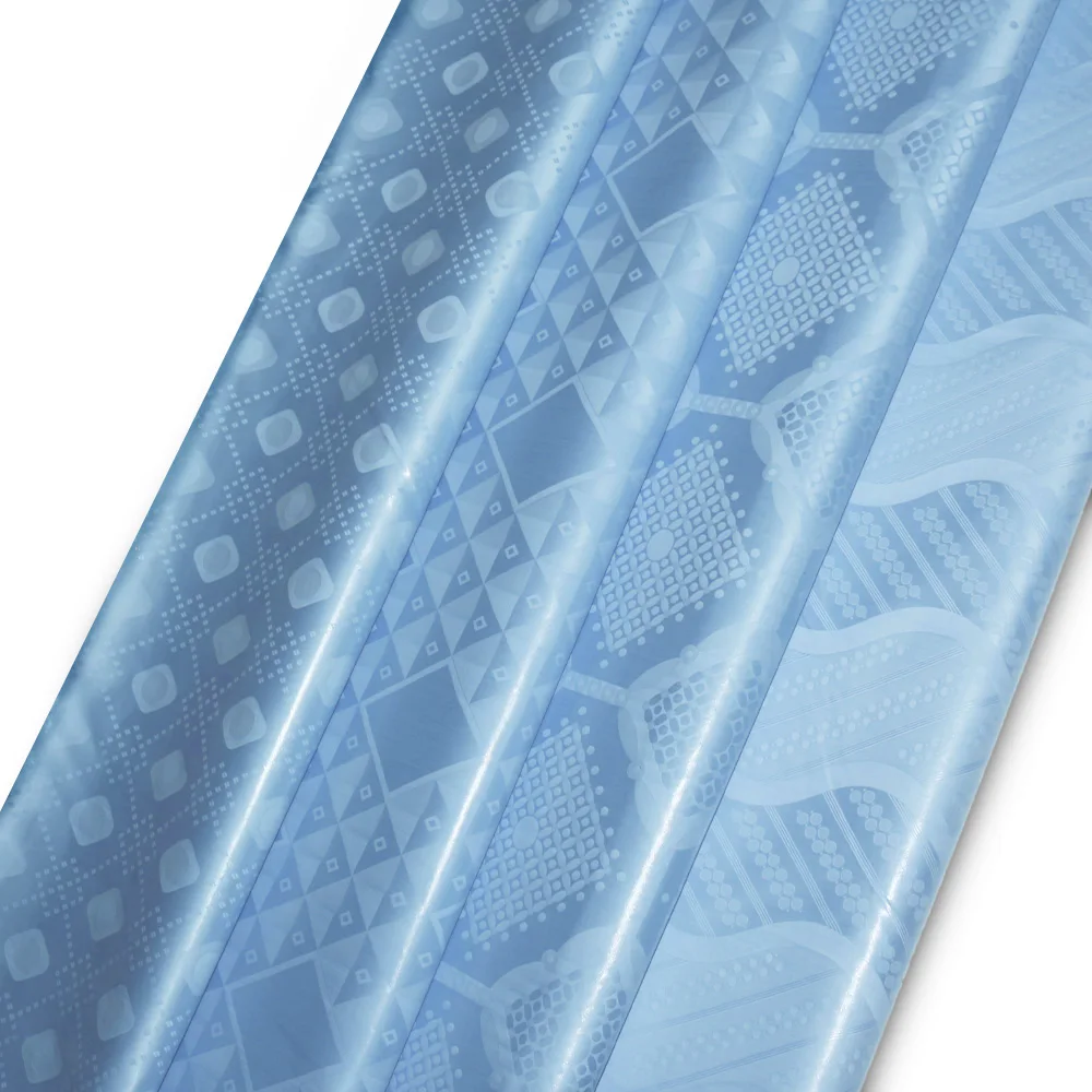 Tissu Bazin Riche Feitex 100% Coton - Brocart Jacquard Africain Bleu