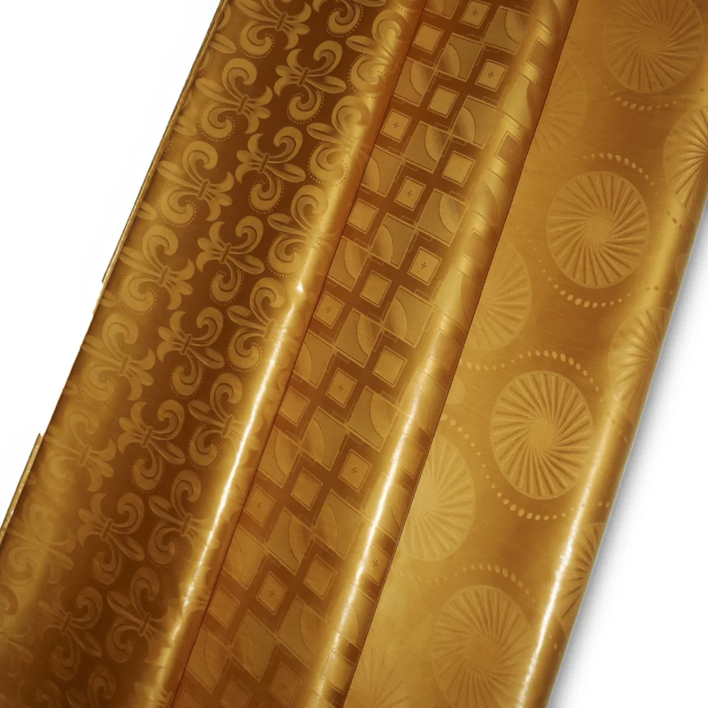 Tissu Bazin Riche Feitex 100% Coton - Brocart Jacquard Africain Bronze